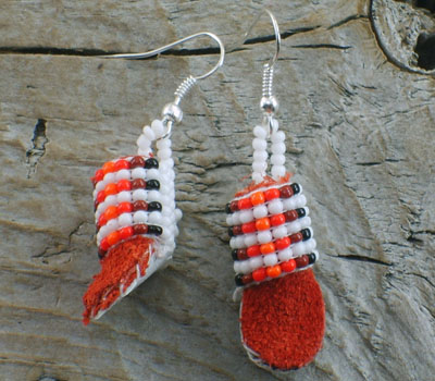 American Indian Beaded Moccasin Earrings A